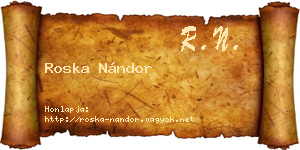 Roska Nándor névjegykártya