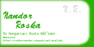 nandor roska business card